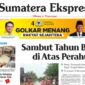 Cover/halaman depan Harian Sumatera Ekspres edisi 1 Januari 2024 versi epaper. (Dok. Myedisi) 
